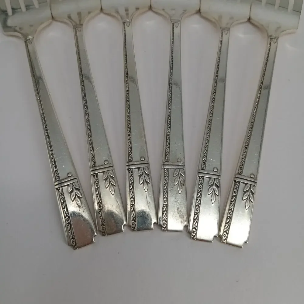 6X SF Oneida Prestige GRENOBLE Silverplate Salad Forks